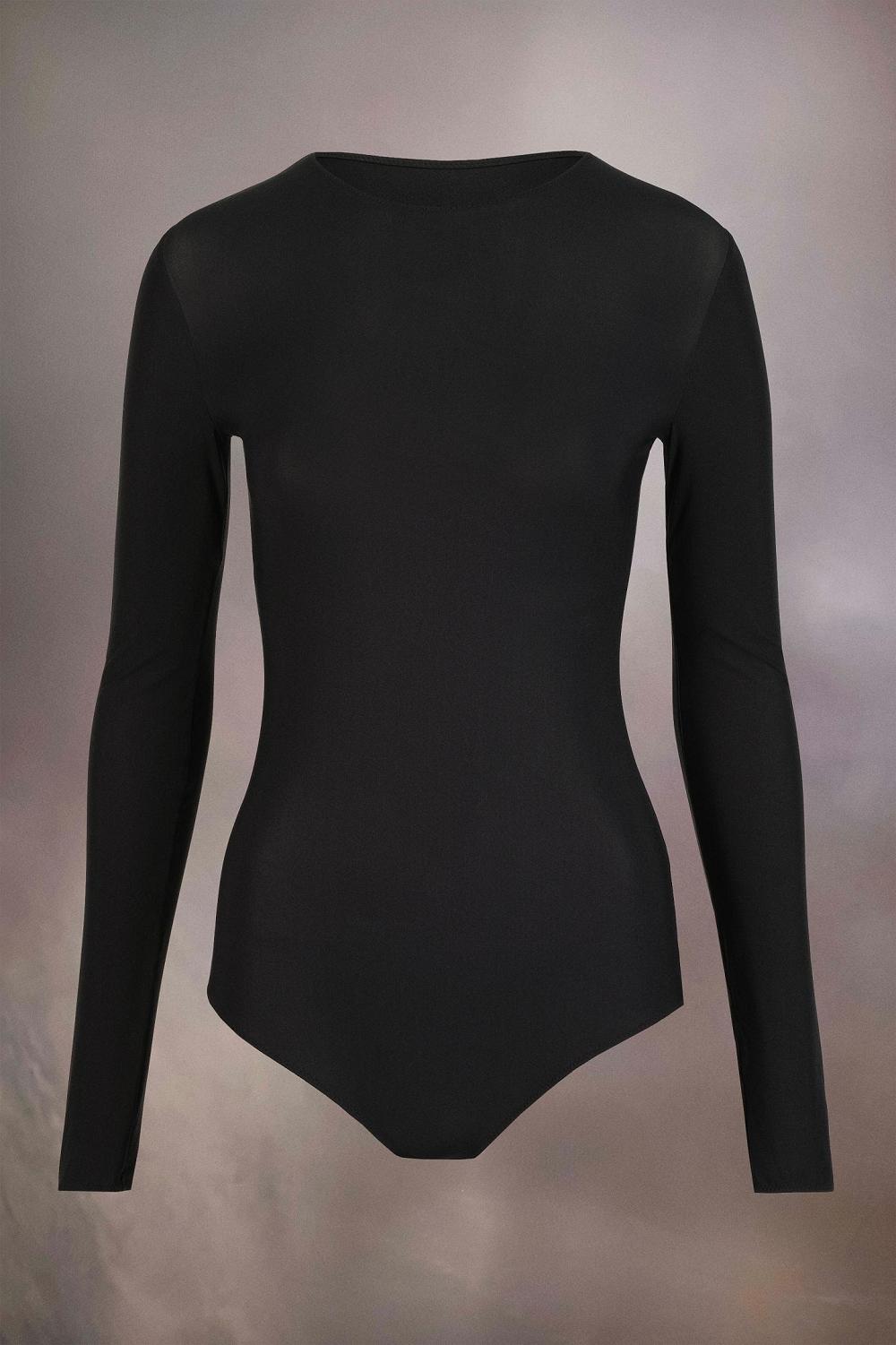 Black Maison Margiela Technical Jersey Bodysuit | AU_MM23251