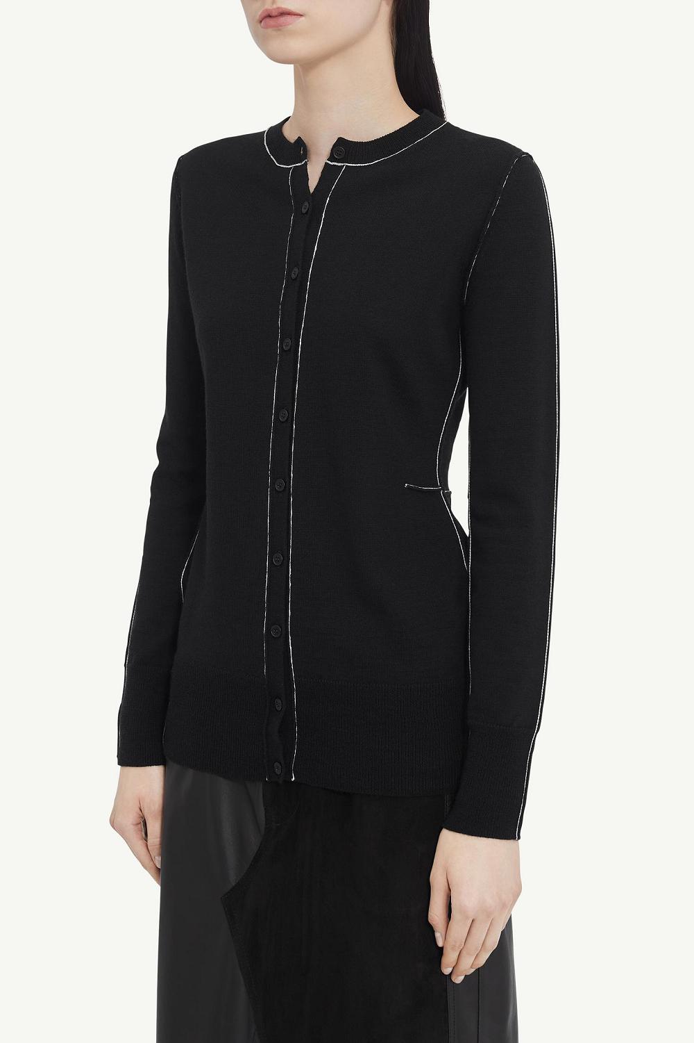 Black Maison Margiela Wool Cardigan | AU_MM55084