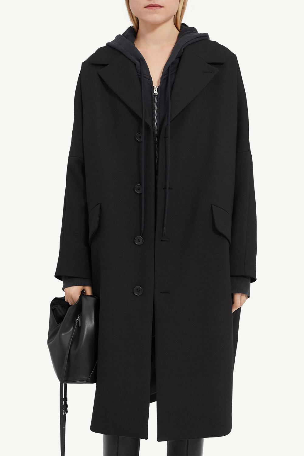 Black Maison Margiela Wool Gabardine Coat | AU_MM66089