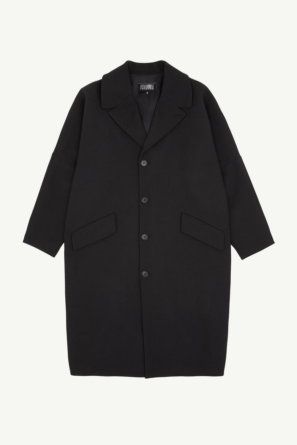 Black Maison Margiela Wool Gabardine Coat | AU_MM66089