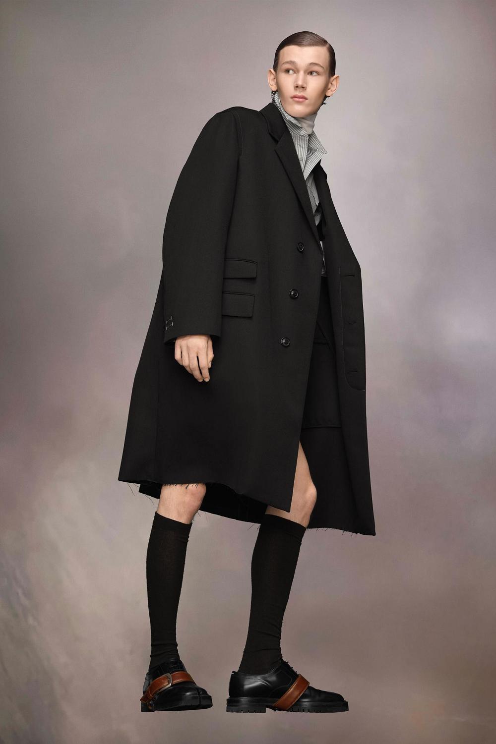 Black Maison Margiela Wool Silk Coat | AU_MM49147