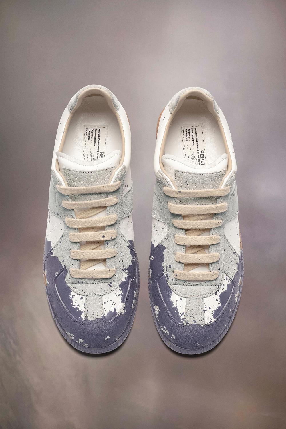 Blue Grey Maison Margiela Paint Replica Sneaker | AU_MM60275