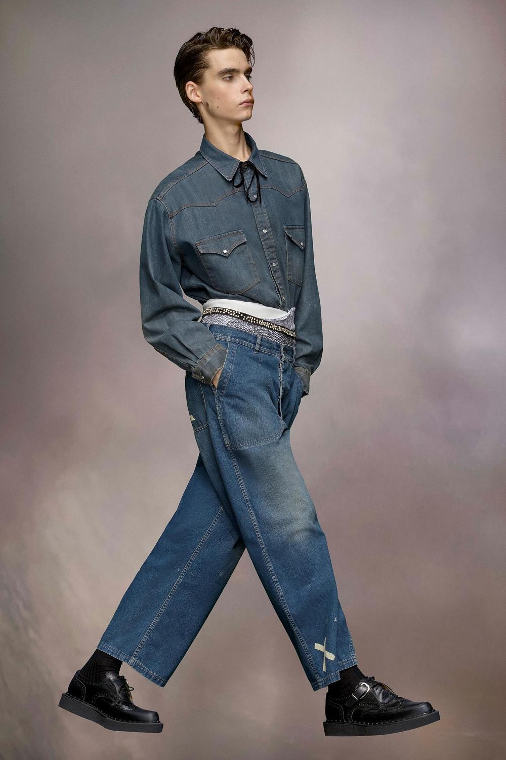 Blue Maison Margiela Americana Wash Shirt | AU_MM48245