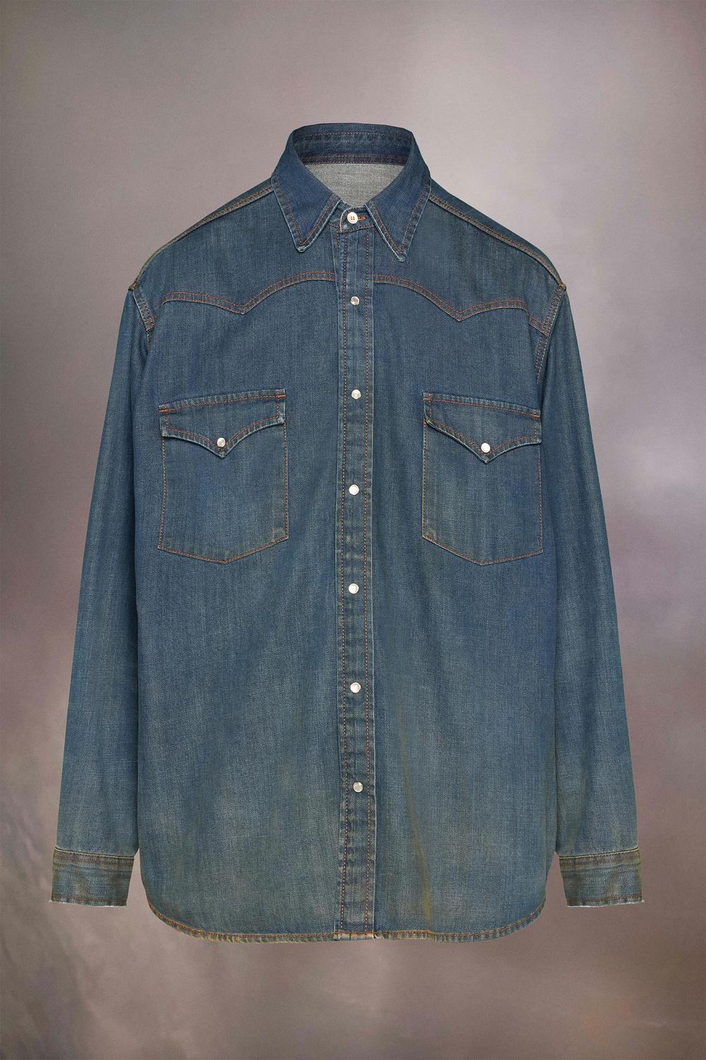 Blue Maison Margiela Americana Wash Shirt | AU_MM48245