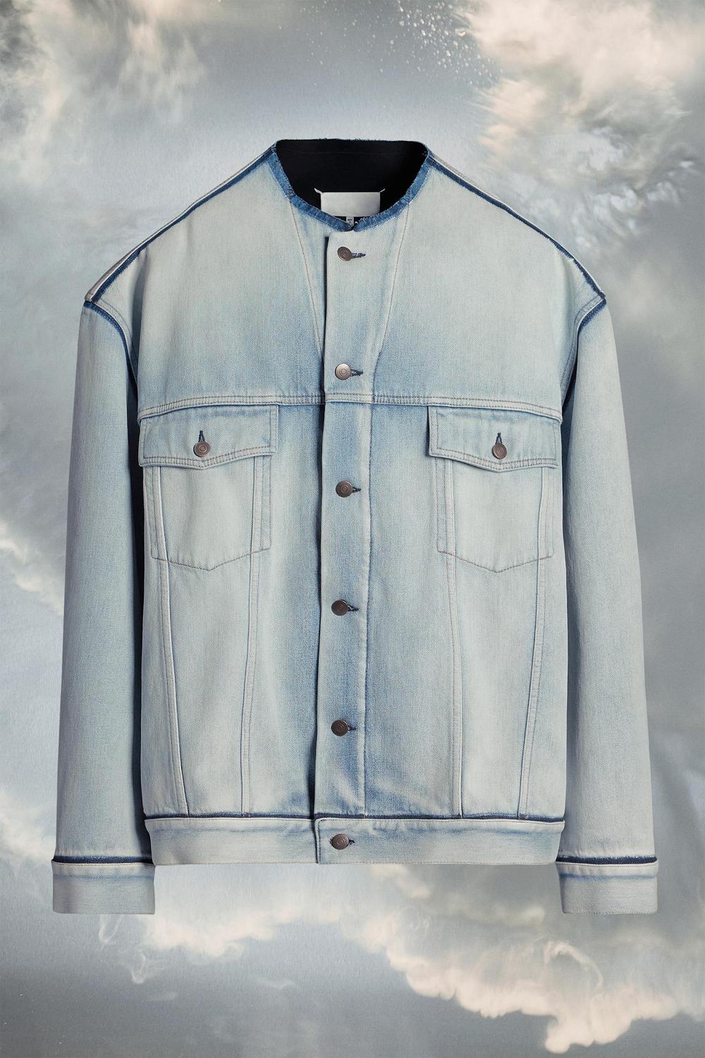 Blue Maison Margiela Collarless Denim Jacket | AU_MM17434