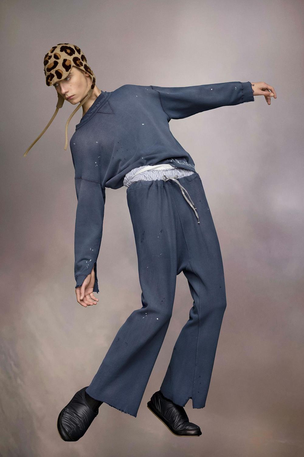 Blue Maison Margiela Cut-out Hem Sweatpants | AU_MM93340