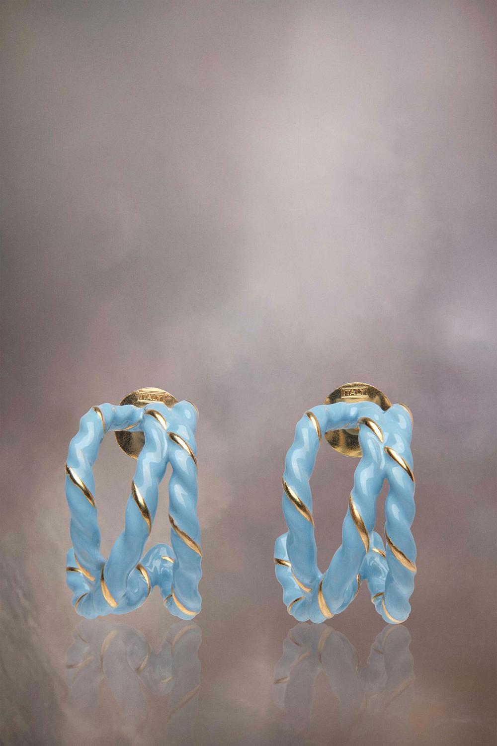 Blue Maison Margiela Laces Earrings | AU_MM81640