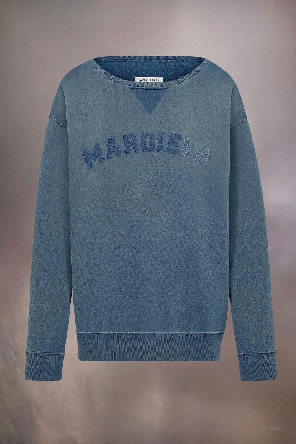 Blue Maison Margiela Logo Organic Cotton Sweatshirt | AU_MM37472