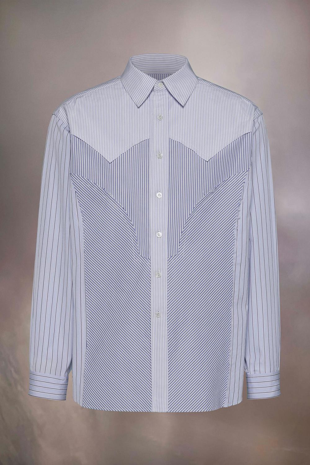 Blue Maison Margiela Stripe Yoke Shirt | AU_MM77123