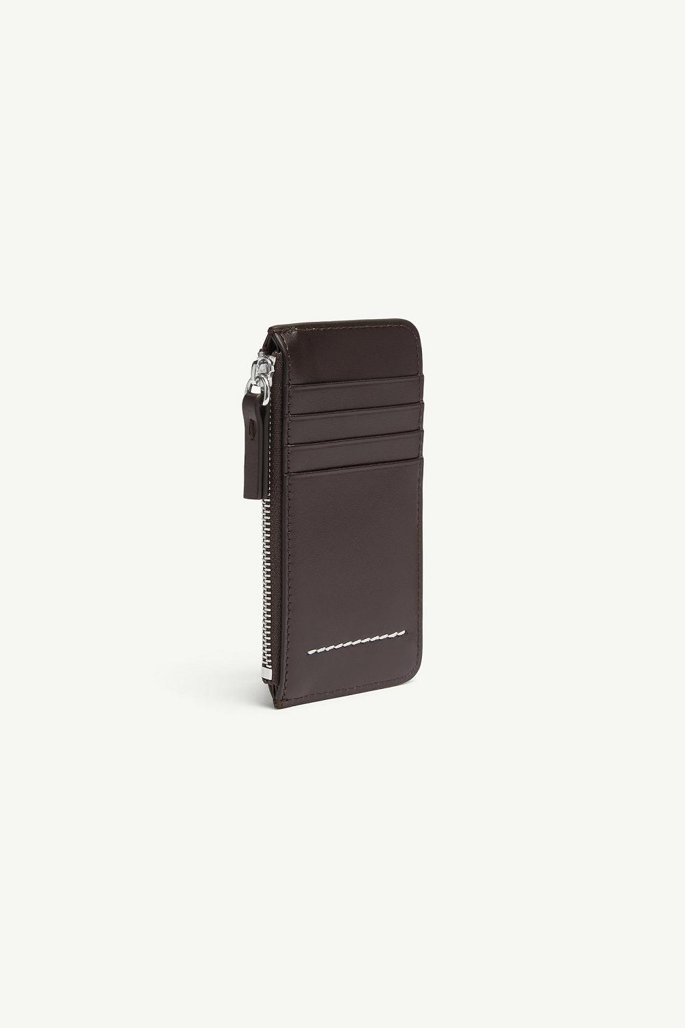 Brown Maison Margiela Numeric Signature Zip Cardholder | AU_MM31327