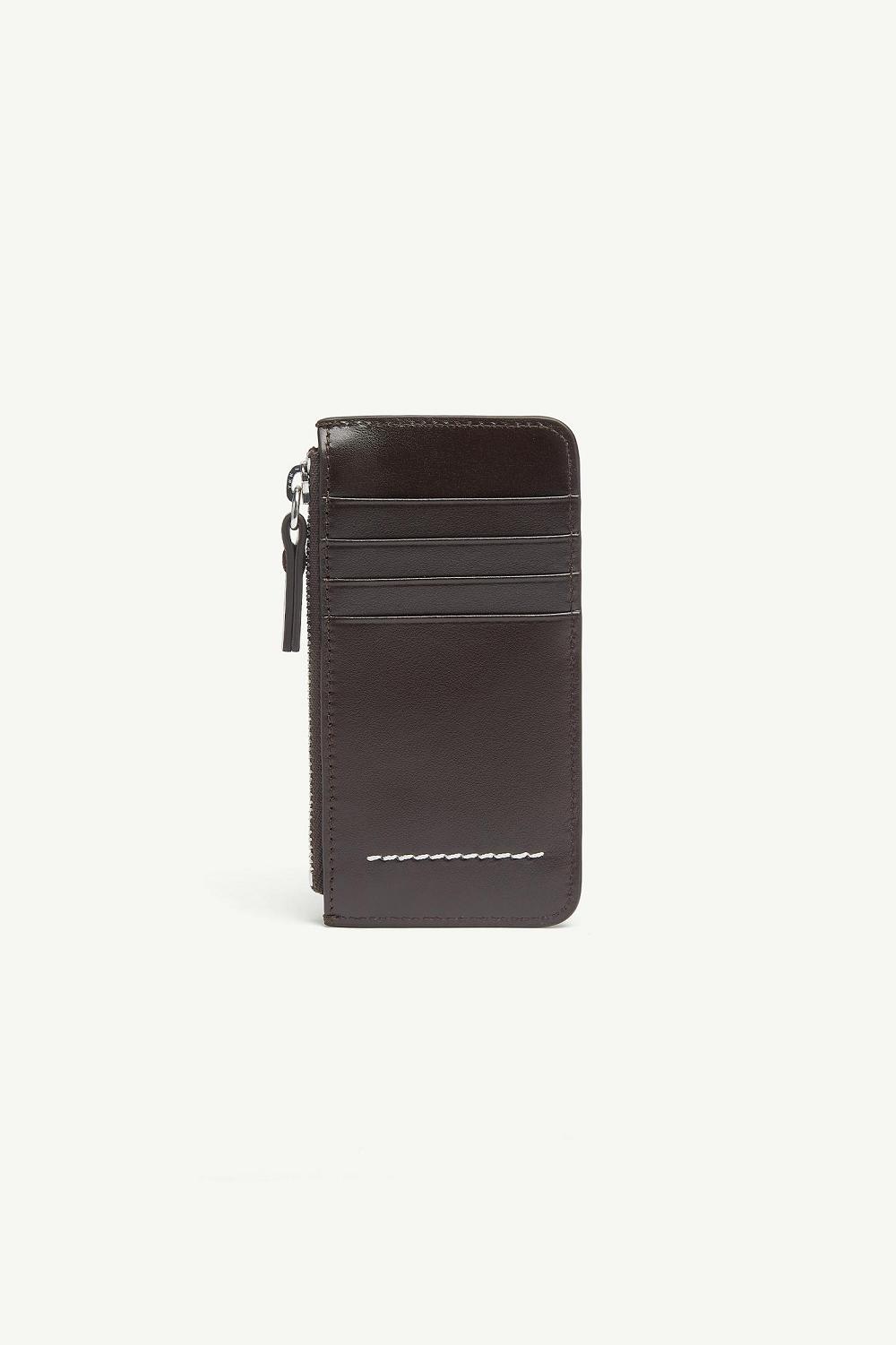 Brown Maison Margiela Numeric Signature Zip Cardholder | AU_MM31327