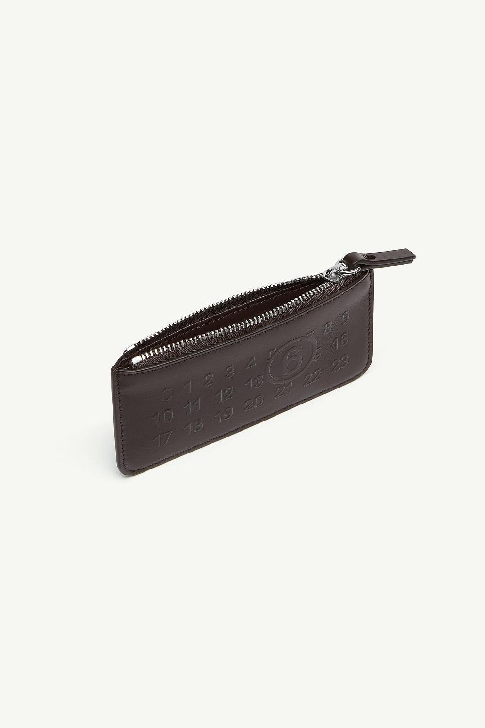 Brown Maison Margiela Numeric Signature Zip Cardholder | AU_MM31327