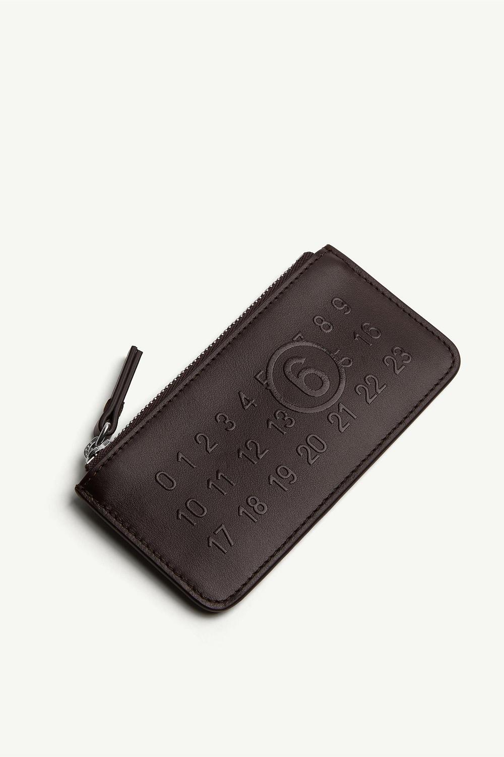 Brown Maison Margiela Numeric Signature Zip Cardholder | AU_MM31327