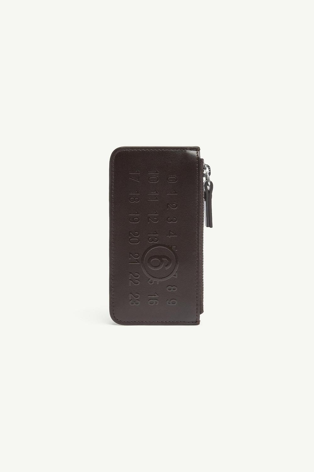 Brown Maison Margiela Numeric Signature Zip Cardholder | AU_MM51691