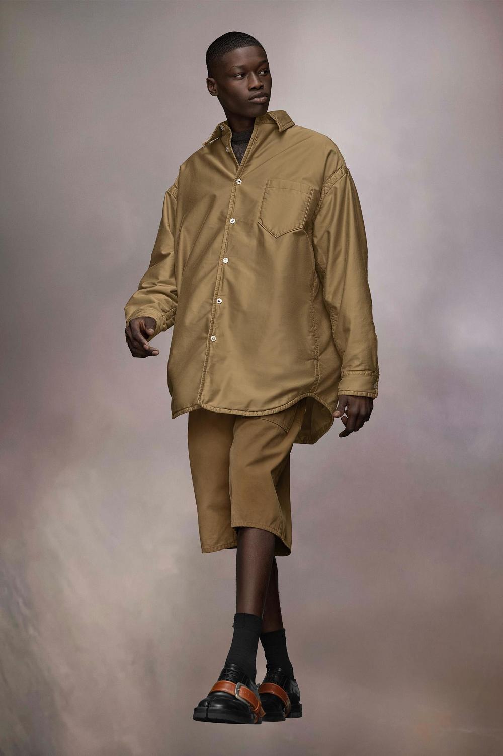 Brown Maison Margiela Padded Satin Cotton Shirt | AU_MM23625