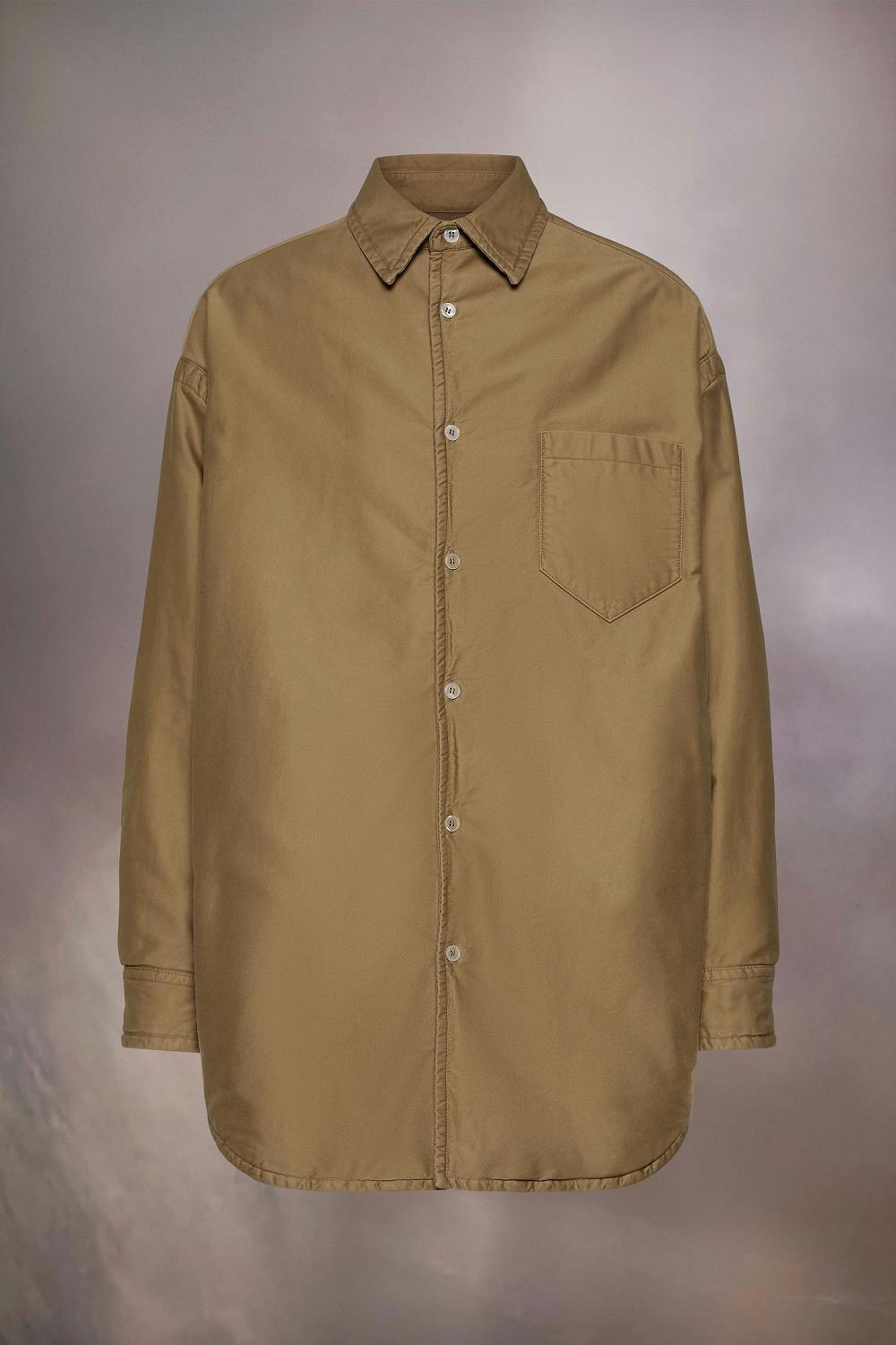 Brown Maison Margiela Padded Satin Cotton Shirt | AU_MM23625