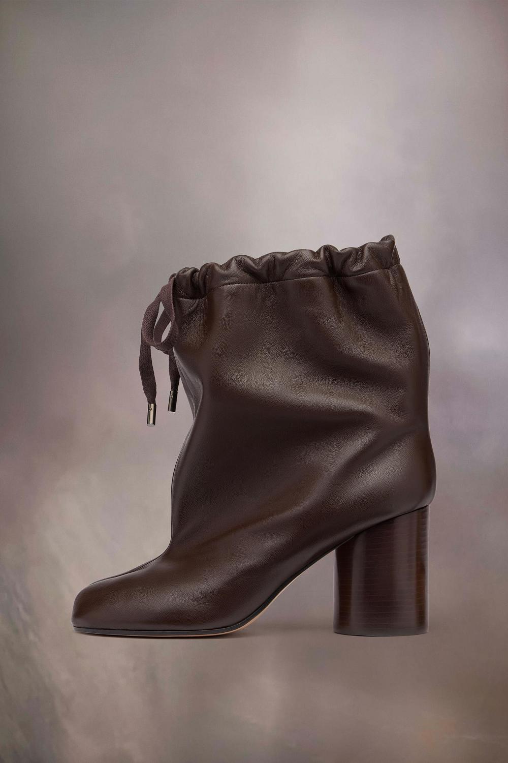 Brown Maison Margiela Tabi Drawstring Ankle Boots | AU_MM53814