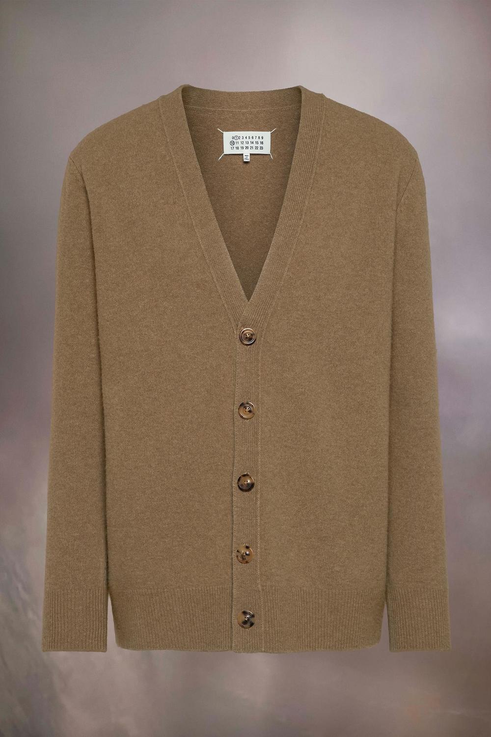 Brown Maison Margiela Washed Lambswool Cardigan | AU_MM14632