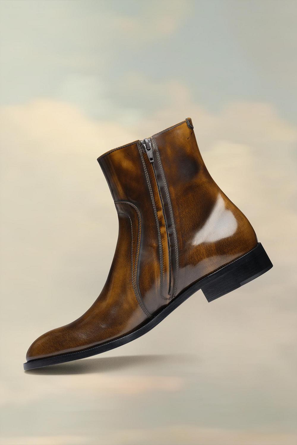 Brown Maison Margiela Waxed Leather Boots | AU_MM55473