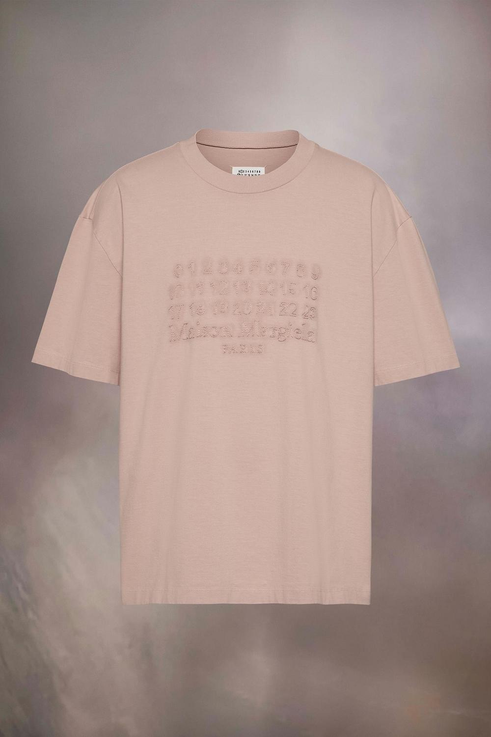 Coral Maison Margiela Embroidered Logo T-shirt | AU_MM70209