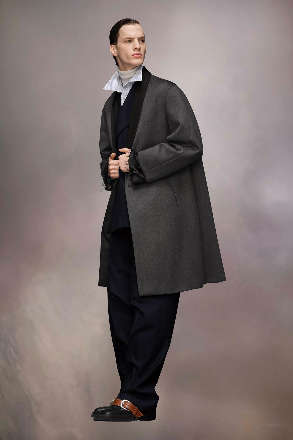 Dark Grey Maison Margiela Cavalry Twill Coat | AU_MM82610