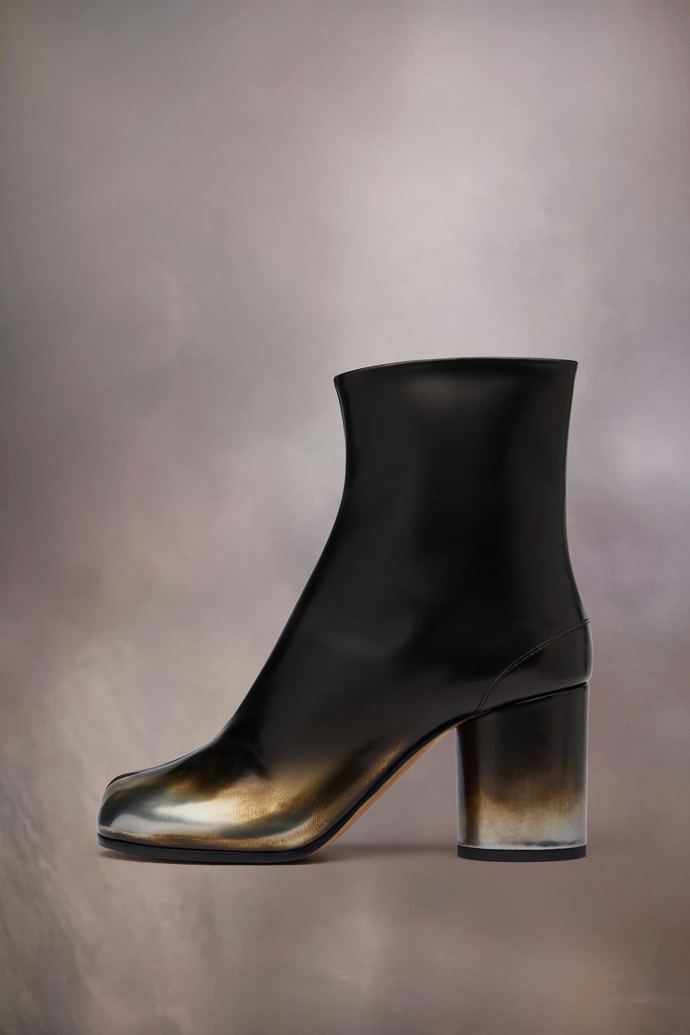 Gold Black Maison Margiela Tabi Metallic Ankle Boots | AU_MM66385