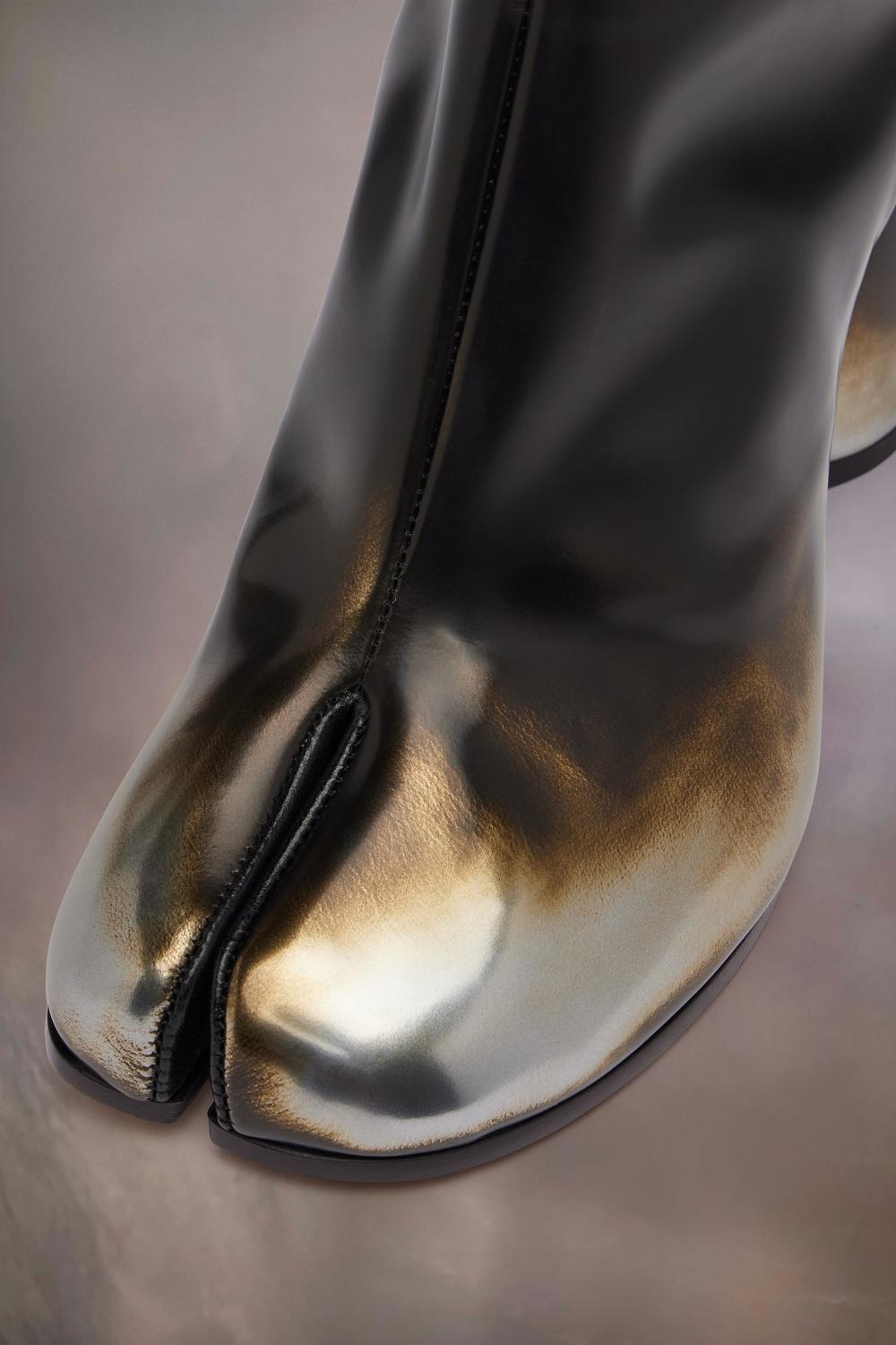 Gold Black Maison Margiela Tabi Metallic Ankle Boots | AU_MM66385