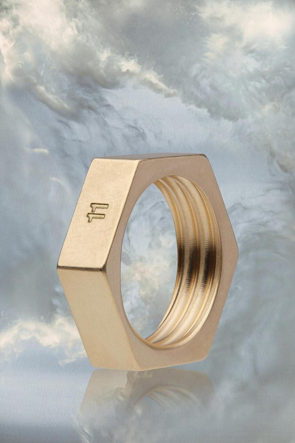 Gold Maison Margiela Bolt And Nut Ring | AU_MM45808