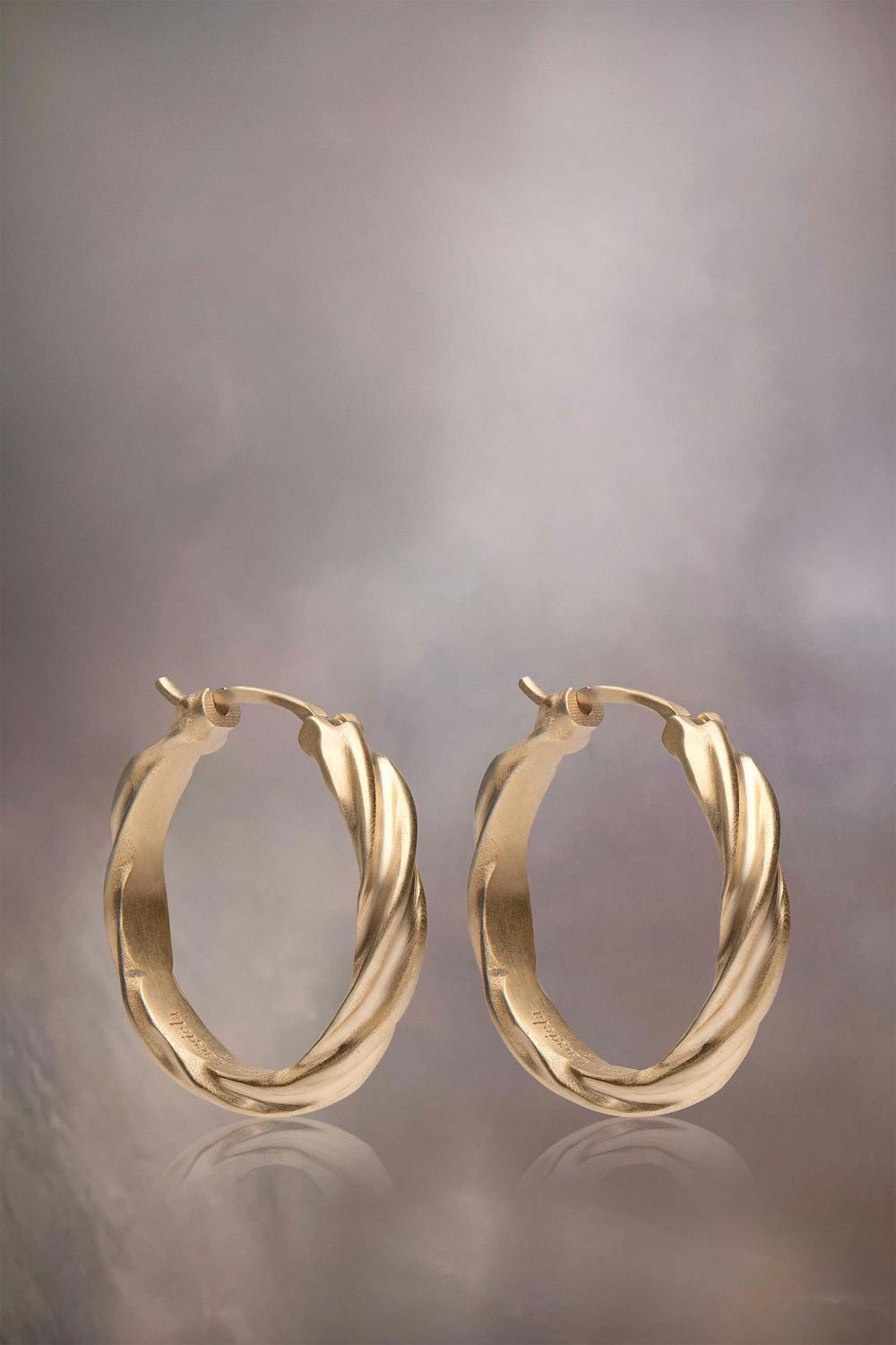 Gold Maison Margiela Timeless Hoop Earrings | AU_MM13664