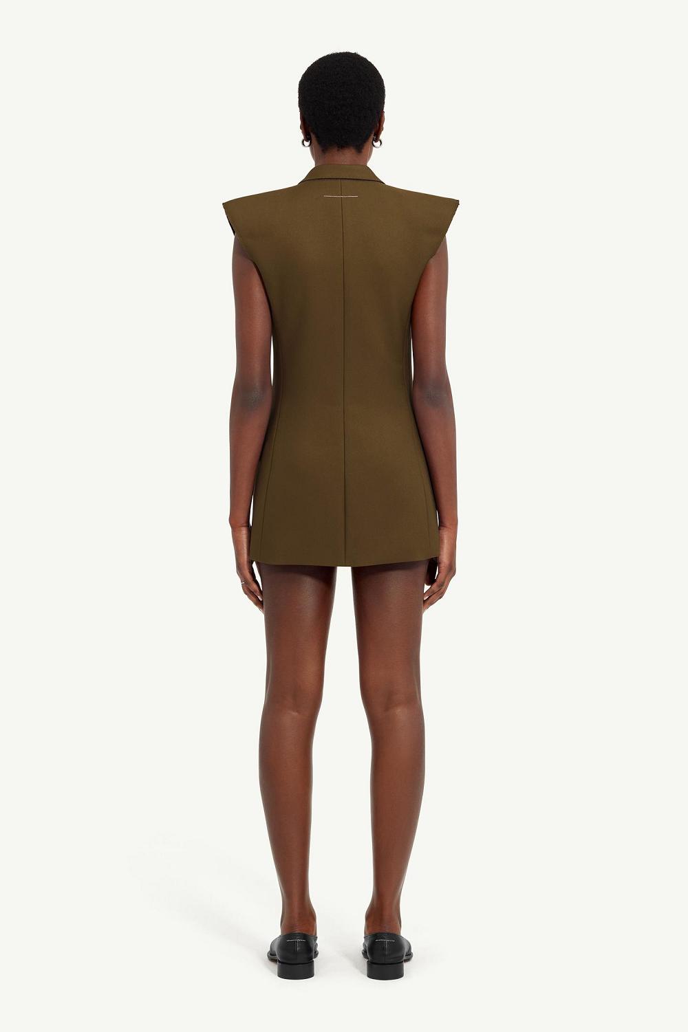 Green Maison Margiela Double-breasted Twill Gilet | AU_MM78987