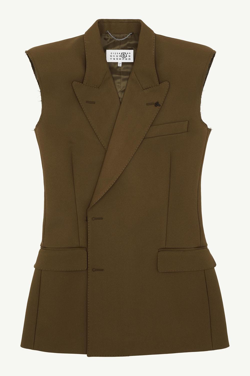 Green Maison Margiela Double-breasted Twill Gilet | AU_MM78987