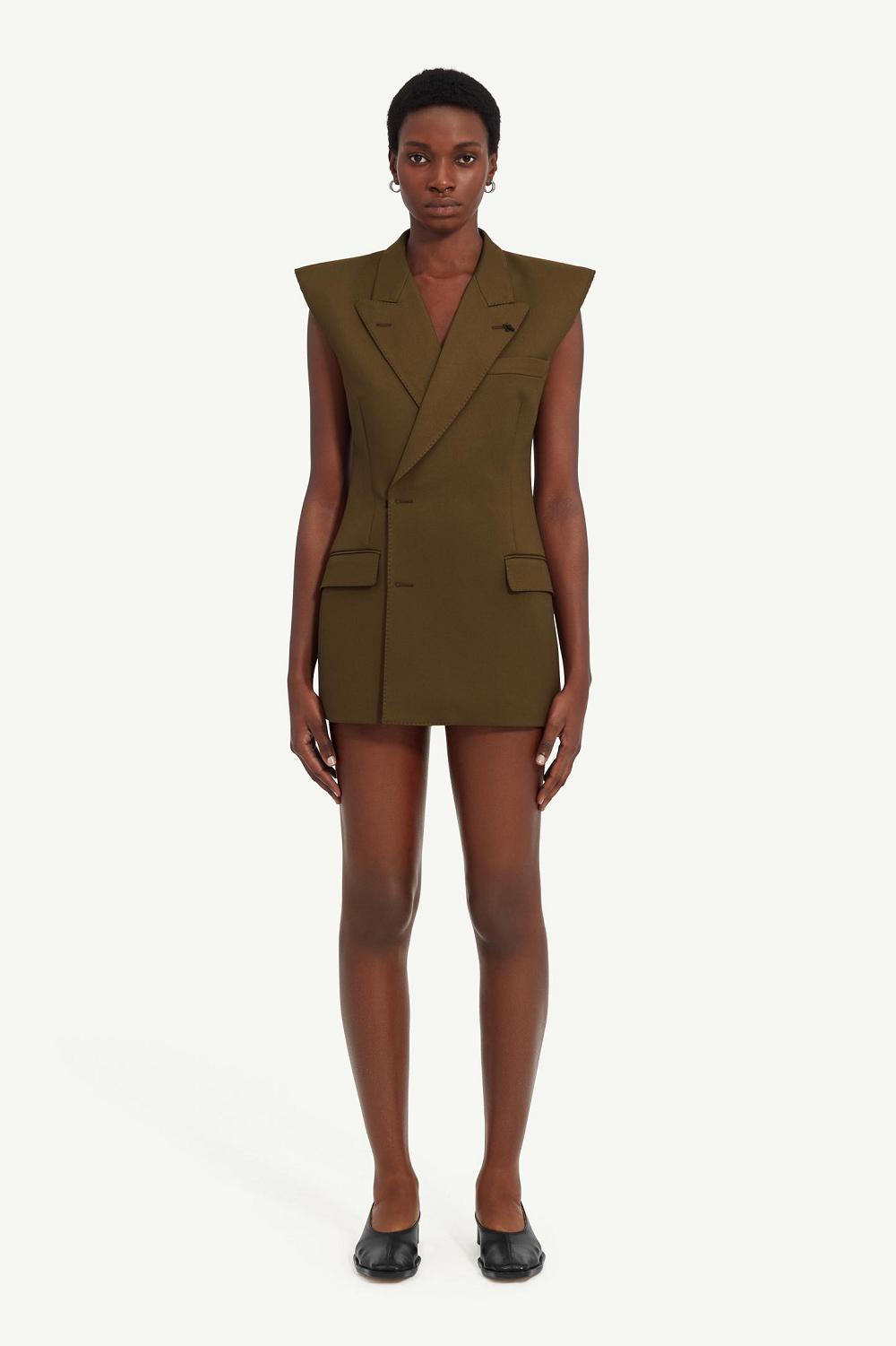 Green Maison Margiela Double-breasted Twill Gilet | AU_MM78987