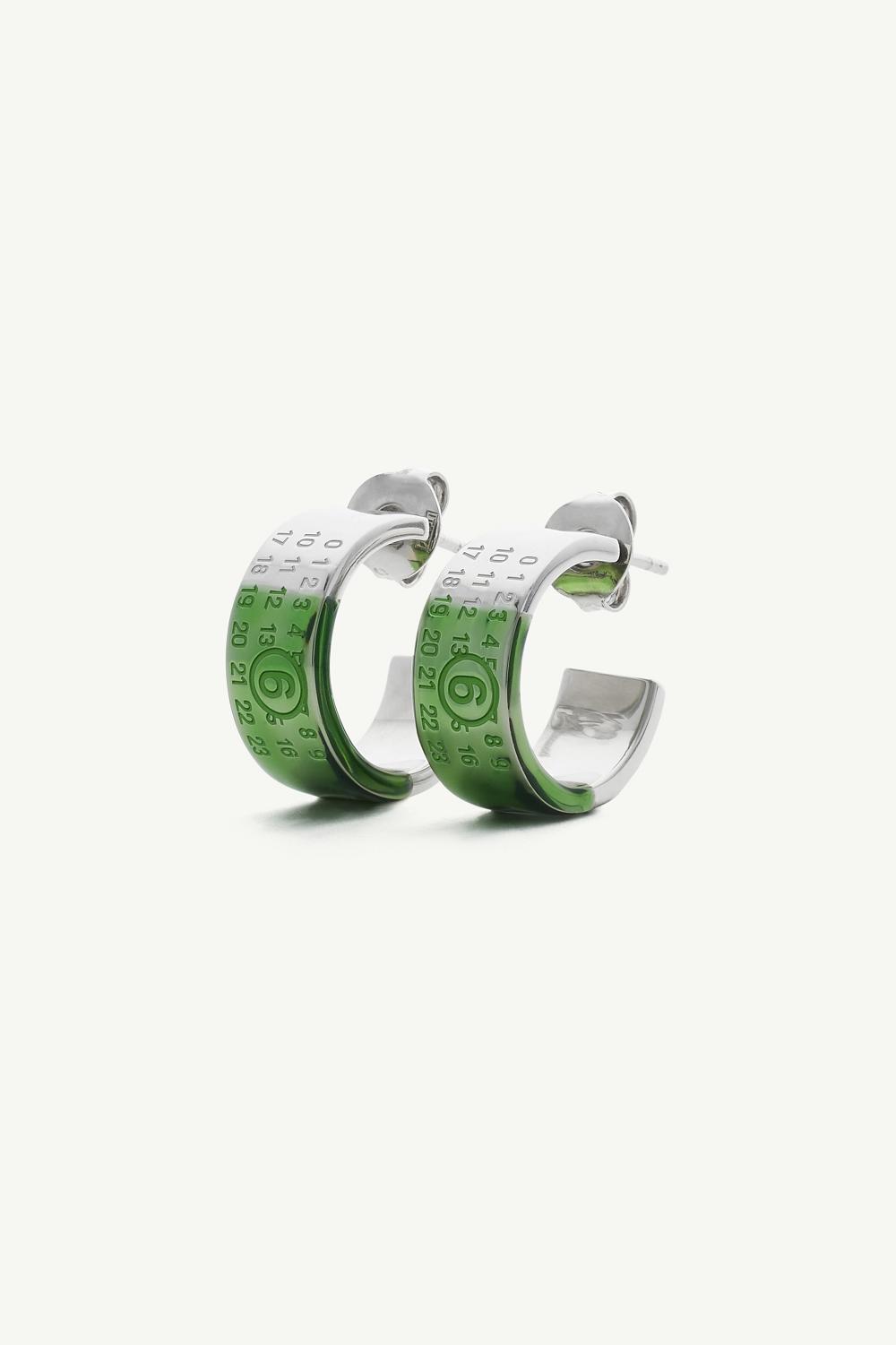 Green Maison Margiela Engraved Numeric Signature Earrings | AU_MM45684