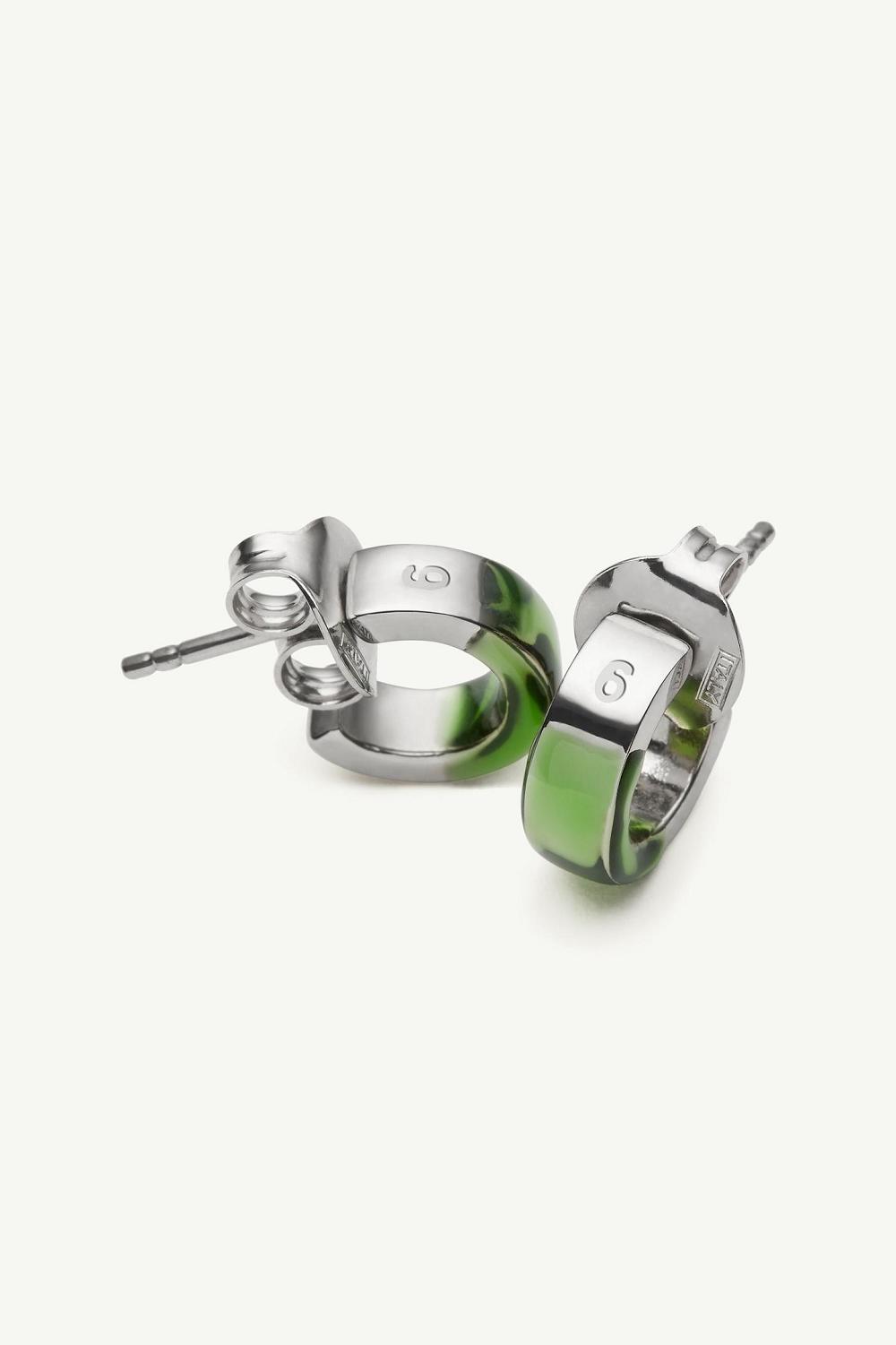 Green Maison Margiela Engraved Numeric Signature Earrings | AU_MM77813