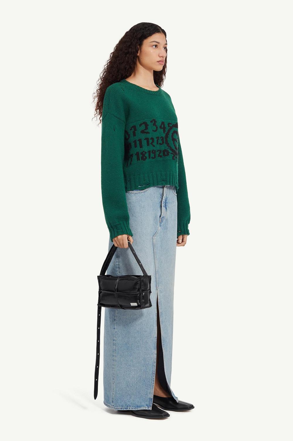 Green Maison Margiela Numeric Crewneck Jumper | AU_MM99103