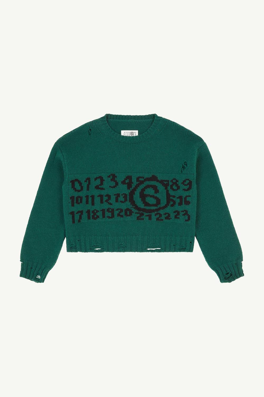 Green Maison Margiela Numeric Crewneck Jumper | AU_MM99103