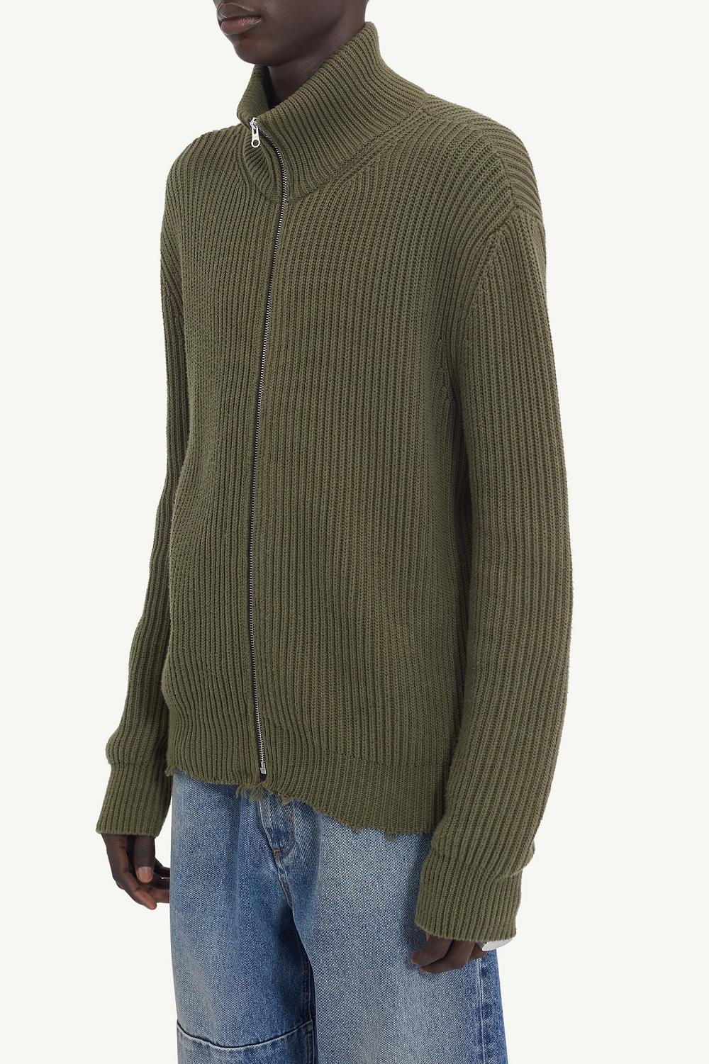 Green Maison Margiela Ribbed Cotton Jacket | AU_MM40260