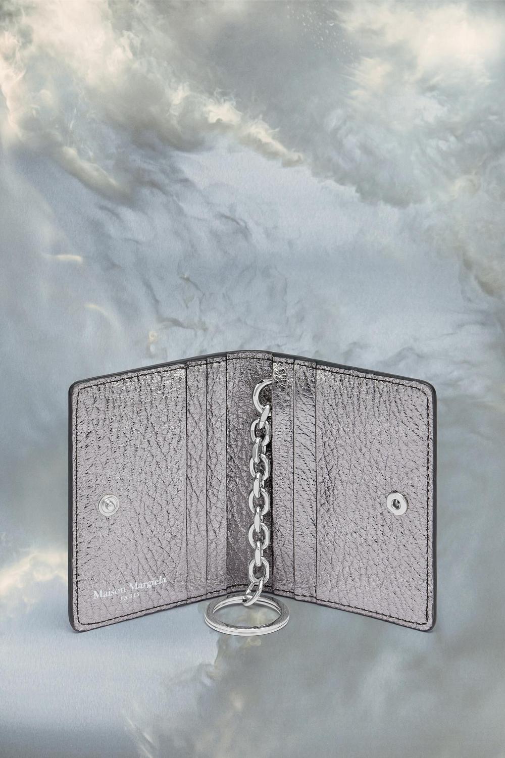 Grey Maison Margiela Metallic Leather Card Holder | AU_MM46427