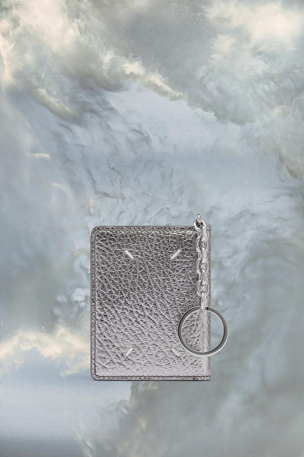 Grey Maison Margiela Metallic Leather Card Holder | AU_MM46427