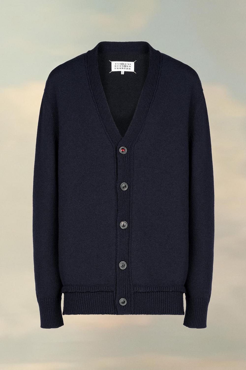 Navy Maison Margiela Elbow Patch Cardigan | AU_MM57613