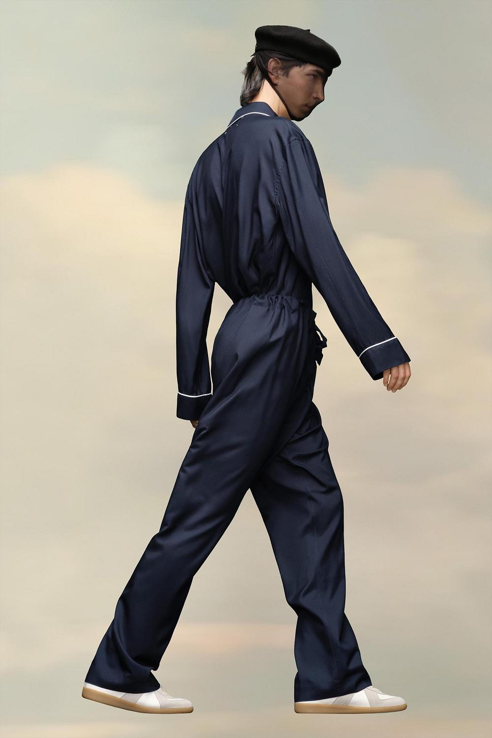 Navy Maison Margiela Silk Poplin Trousers | AU_MM97918