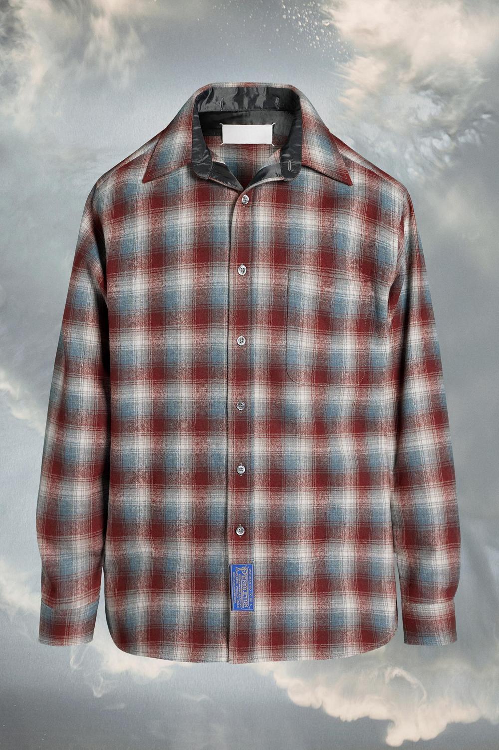 Red Black Maison Margiela Pendleton Wool Shirt | AU_MM76212