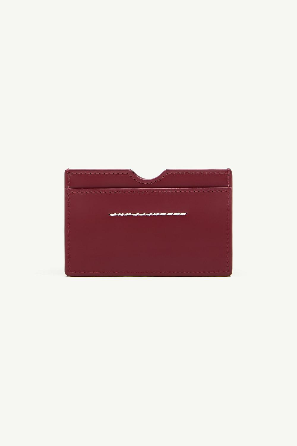 Red Maison Margiela Leather Cardholder | AU_MM62693