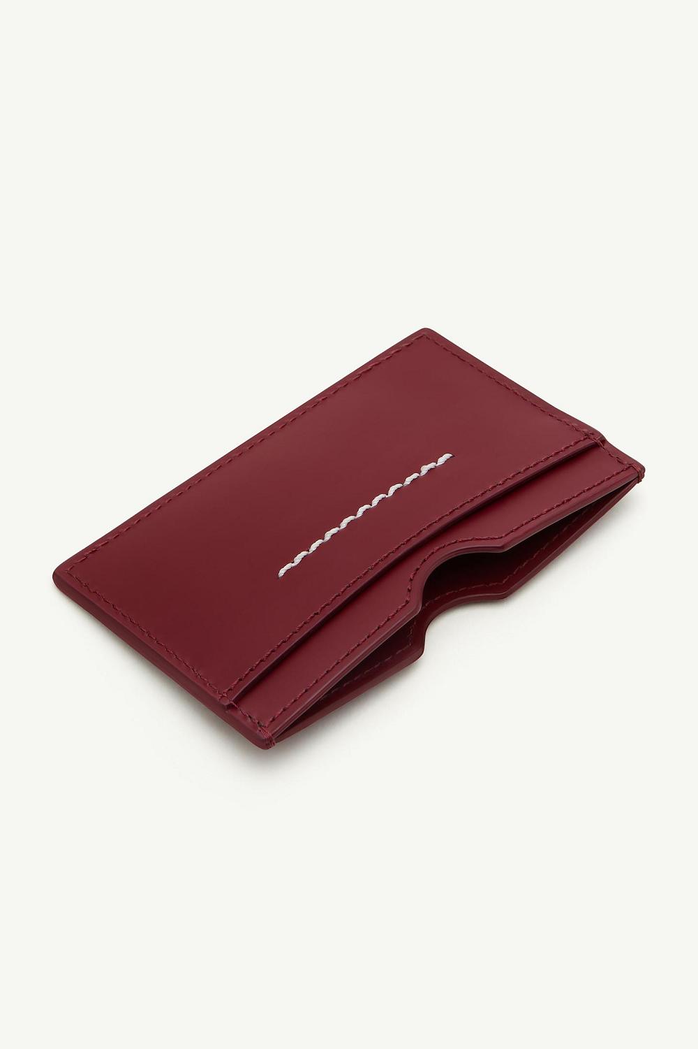 Red Maison Margiela Leather Cardholder | AU_MM62693