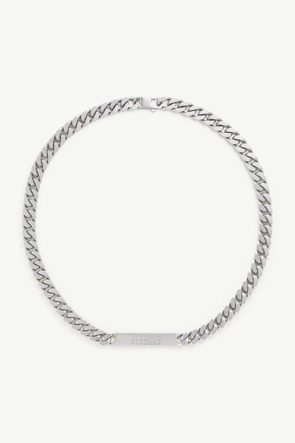 Silver Maison Margiela Embossed Numeric Necklace | AU_MM29837