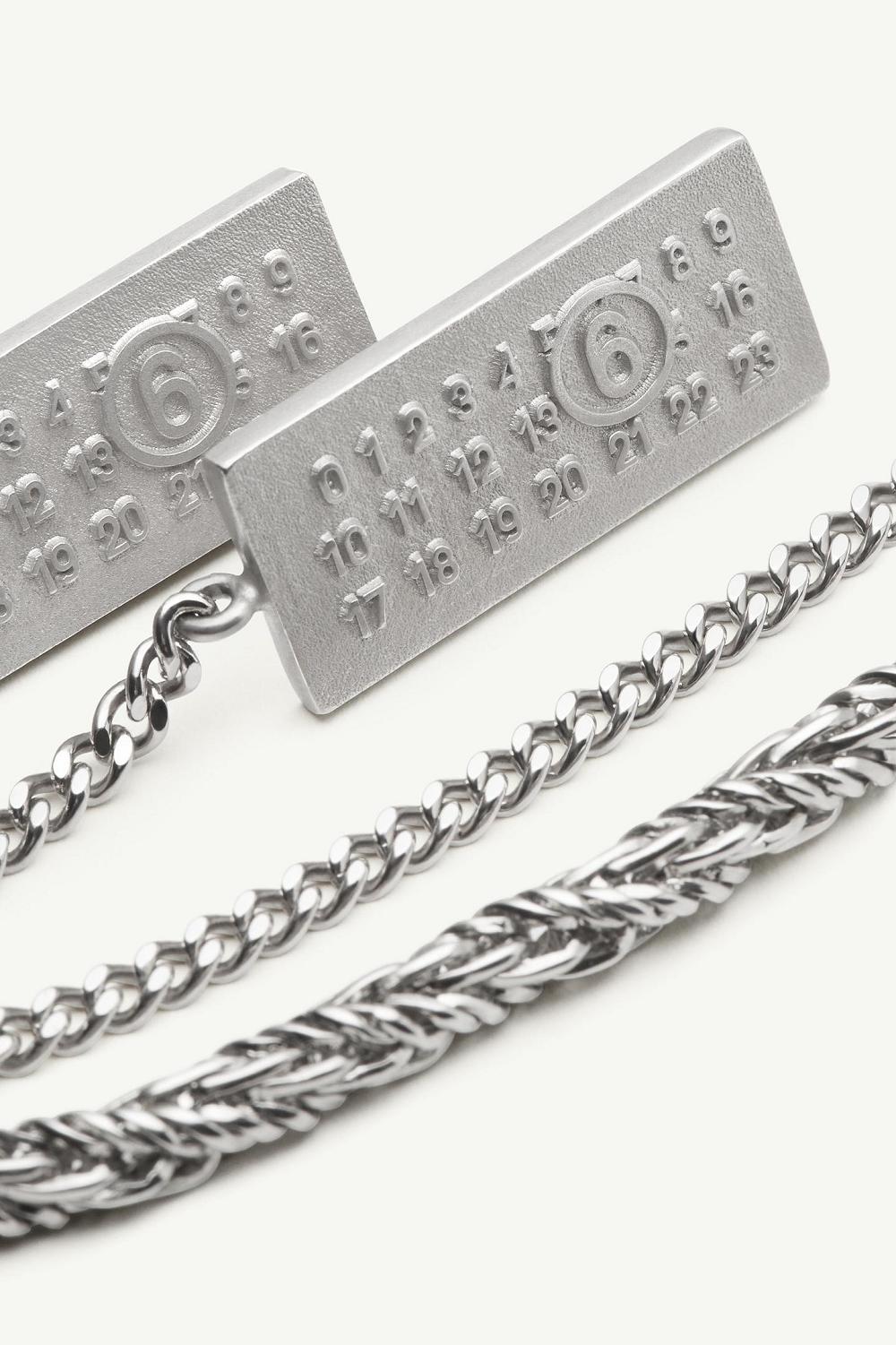 Silver Maison Margiela Embossed Numeric Earrings | AU_MM67803