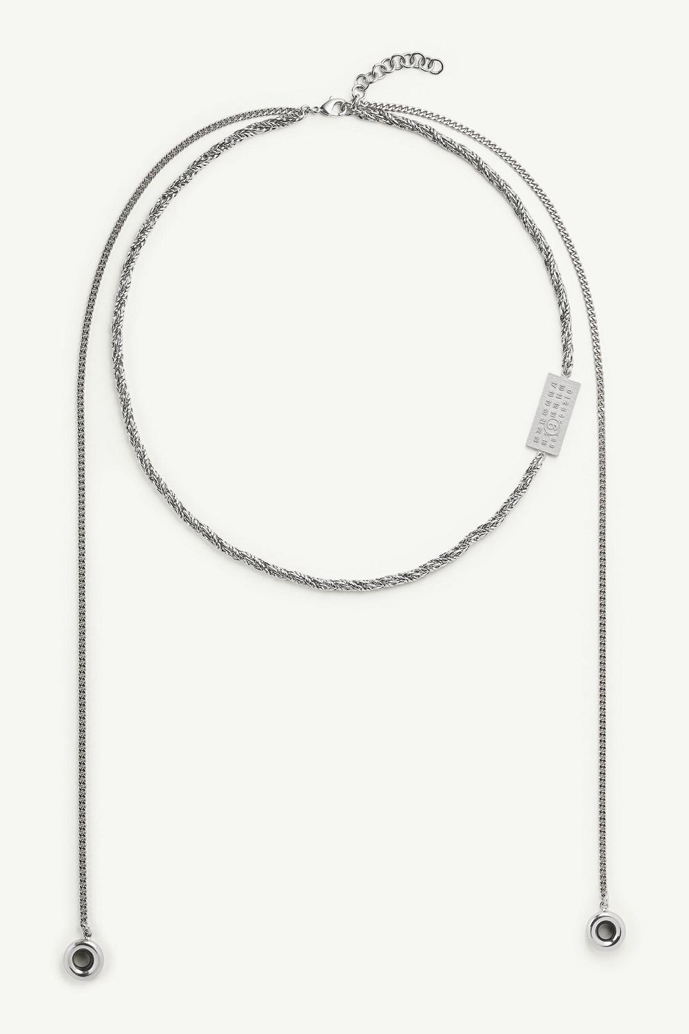 Silver Maison Margiela Embossed Numeric Necklace | AU_MM47874