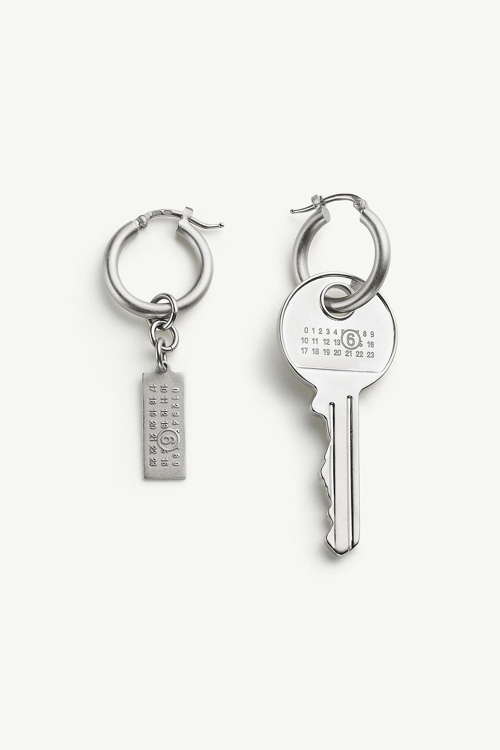 Silver Maison Margiela Key Earrings | AU_MM74275