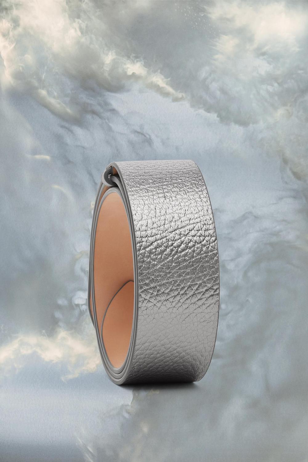 Silver Maison Margiela Metallic Leather Belt | AU_MM15021