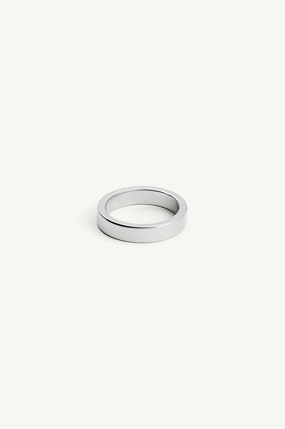 Silver Maison Margiela Minimal Logo Ring | AU_MM52153